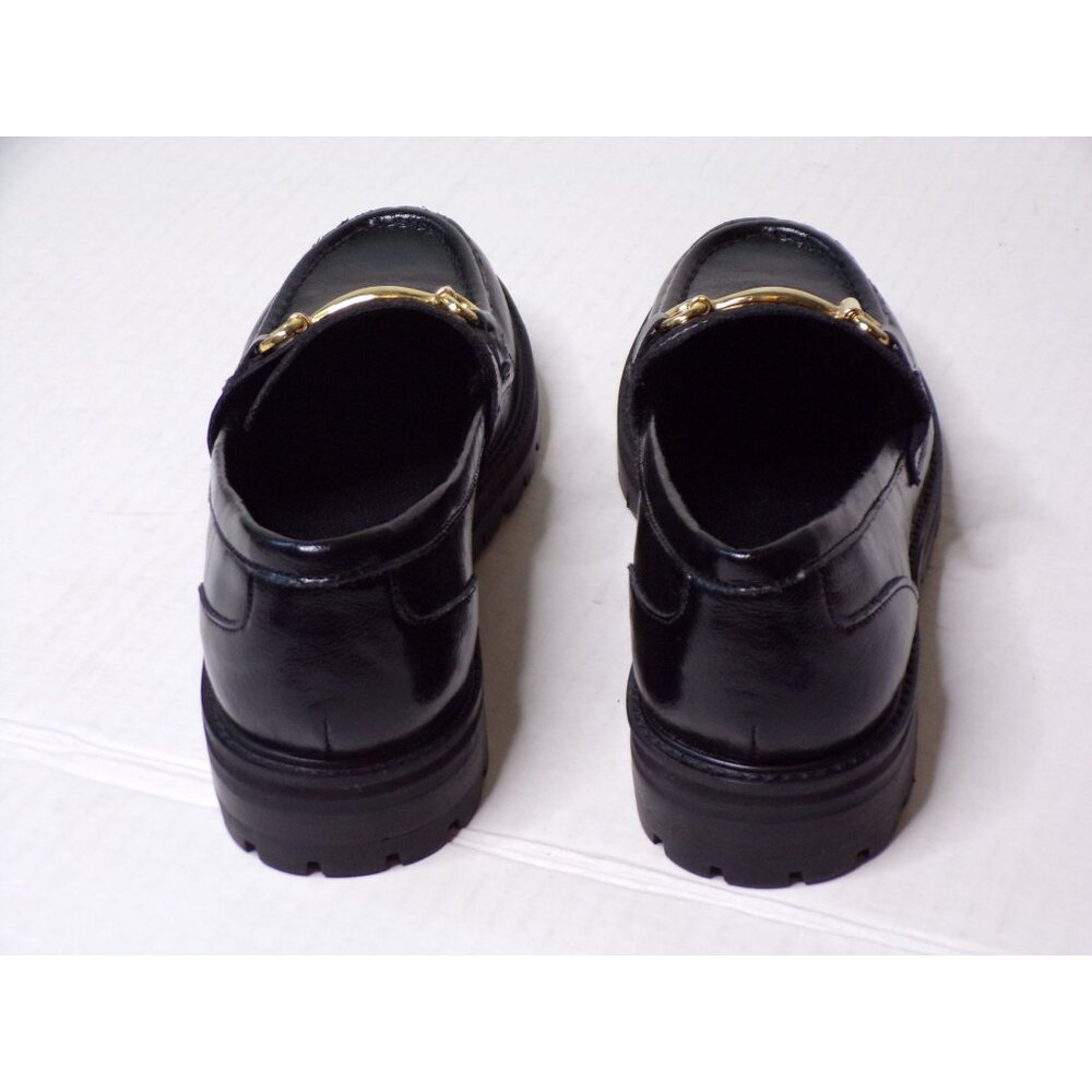 ๐ STEVE MADDEN Mistor Loafer Shoe Gold Chain Black 9 - Picture 12 of 13